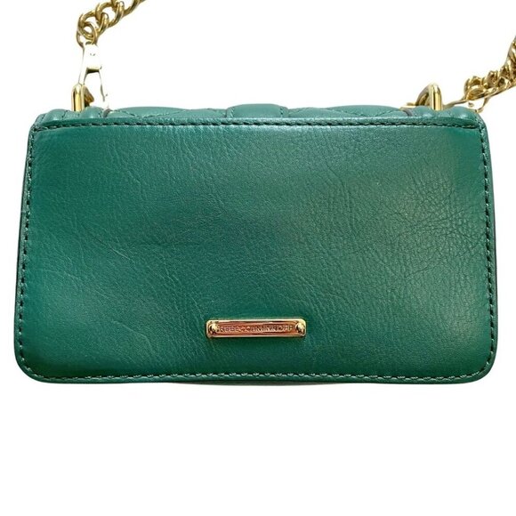 NWOT REBECCA MINKOFF MINI LOVE QUILTED LEATHER CROSSBODY BAG IN TEAL - OS - Picture 3 of 9